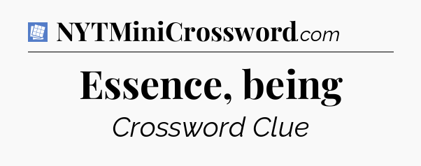 Essence, being Puzzle Page Crossword Clue