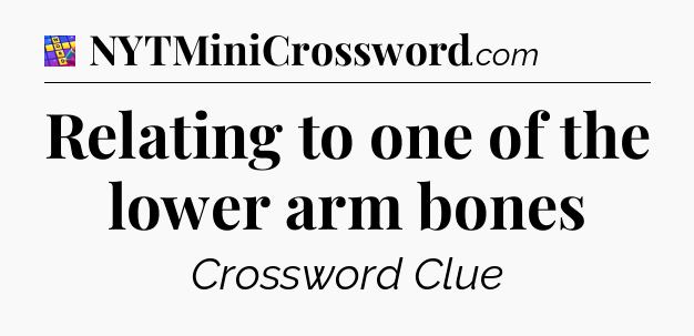 Relating to one of the lower arm bones Codycross