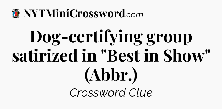 Dog-certifying group satirized in 