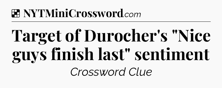 Solution: Target of Durocher's 