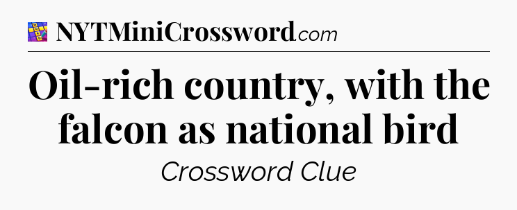 Oil-rich country, with the falcon as national bird Codycross