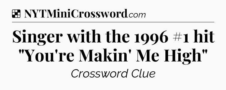 Solution: Singer with the 1996 #1 hit 