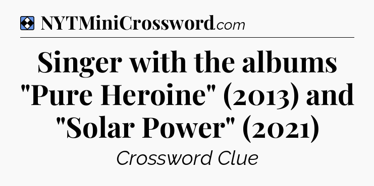 Solution: Singer with the albums 