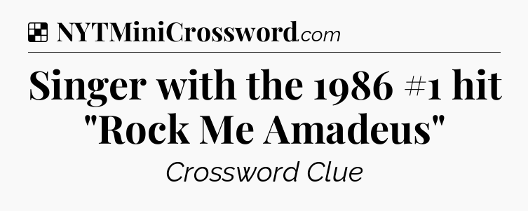 Solution: Singer with the 1986 #1 hit 