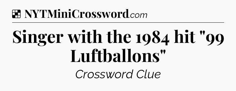 Solution: Singer with the 1984 hit 