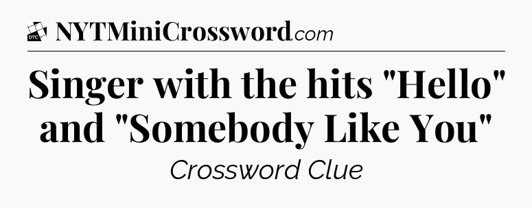 Singer with the hits 