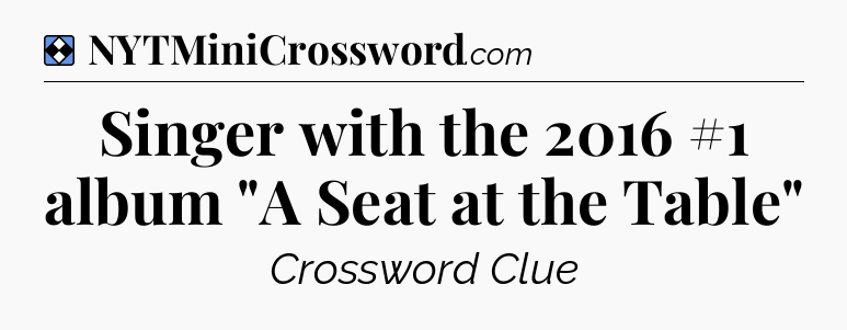 Solution: Singer with the 2016 #1 album 