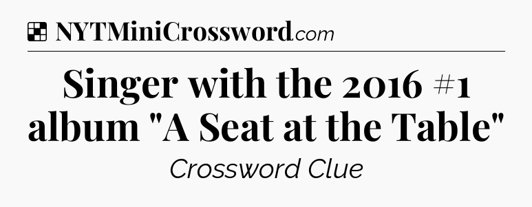 Solution: Singer with the 2016 #1 album 