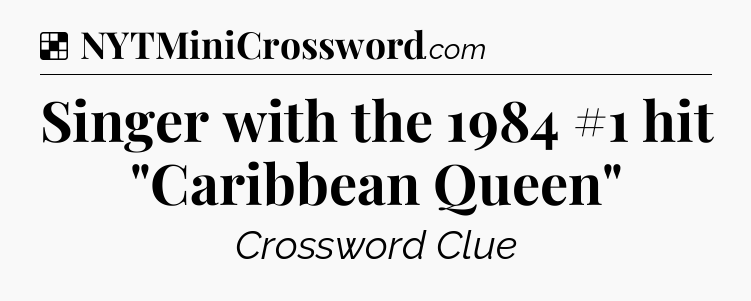 Solution: Singer with the 1984 #1 hit 