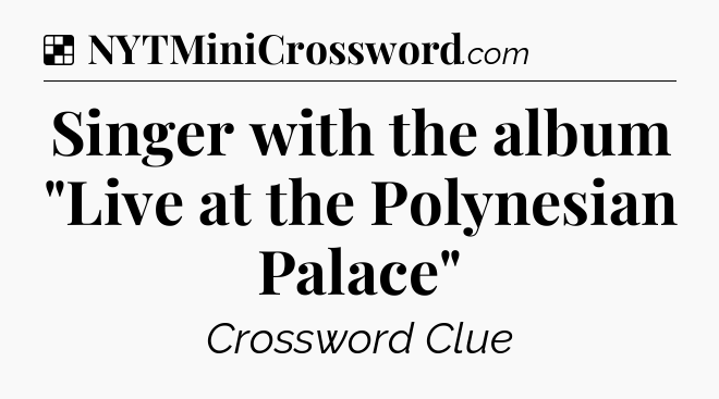 Solution: Singer with the album 