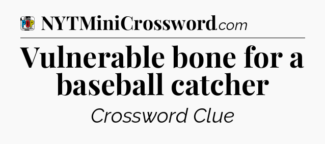 Vulnerable bone for a baseball catcher Crossword Clue