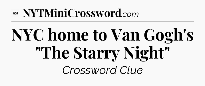 NYC home to Van Gogh's 