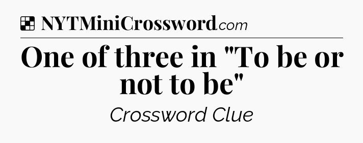 Solution: One of three in 