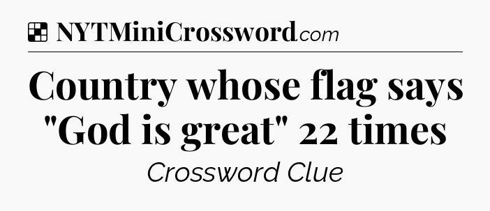 Solution: Country whose flag says 