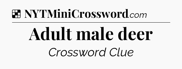 Solution: Adult male deer - NYT Crossword
