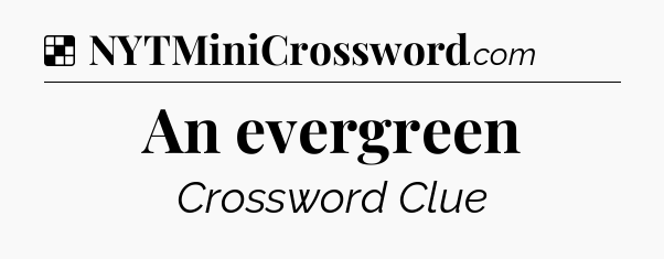 Solution: An evergreen - NYT Crossword