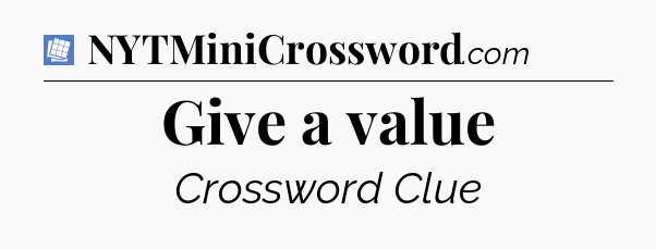 Give a value Puzzle Page Crossword Clue