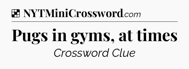 Solution: Pugs in gyms, at times - NYT Crossword