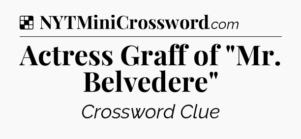 Solution: Actress Graff of 