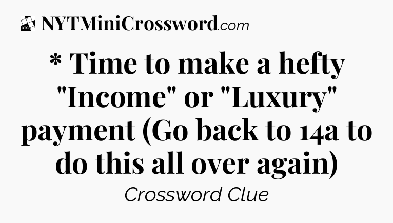 * Time to make a hefty 