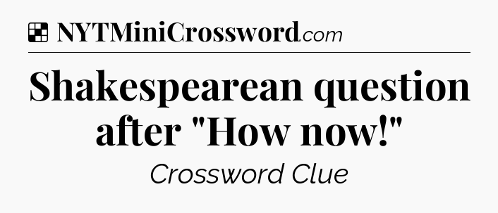 Solution: Shakespearean question after 