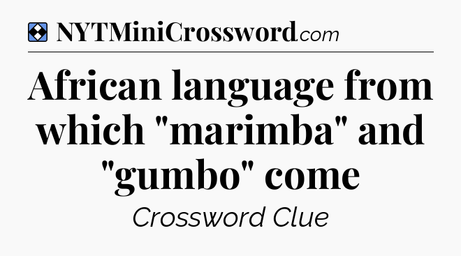 Solution: African language from which 