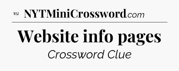Website info pages - WSJ Crossword