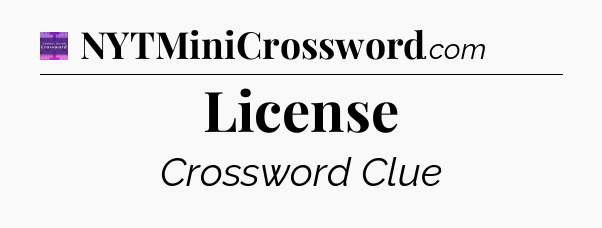 License - Thomas Joseph Crossword