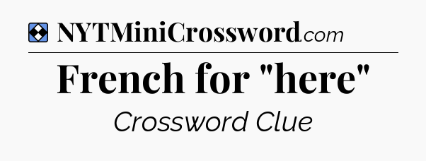 Solution: French for 