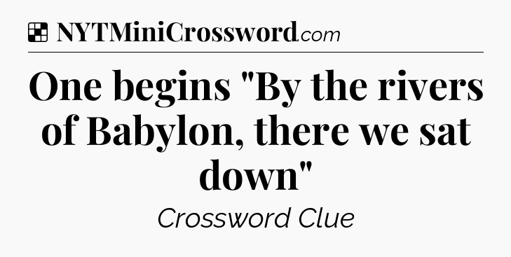 Solution: One begins 