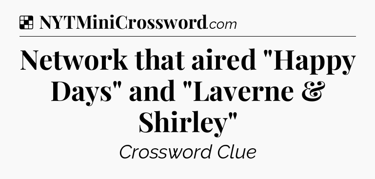 Solution: Network that aired 