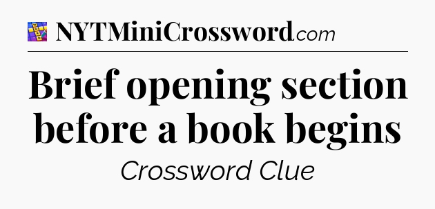 Brief opening section before a book begins Codycross