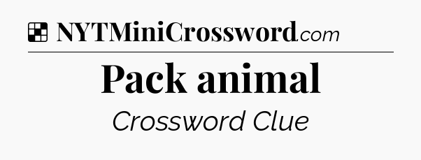 Solution: Pack animal - NYT Crossword