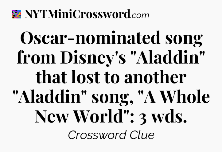 Oscar-nominated song from Disney's 