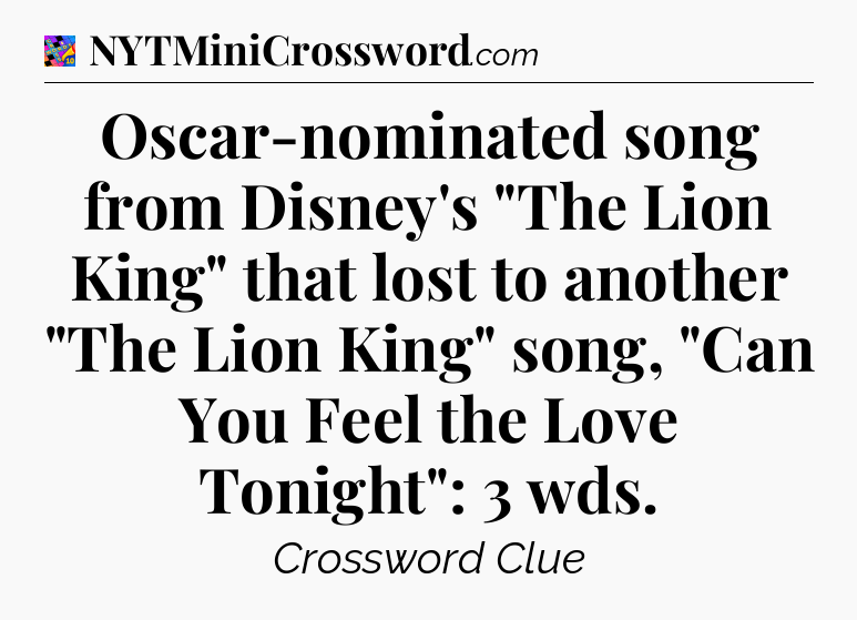 Oscar-nominated song from Disney's 