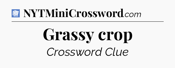 Grassy crop Puzzle Page Crossword Clue