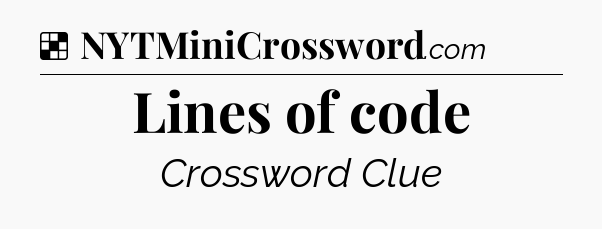 Solution: Lines of code - NYT Crossword