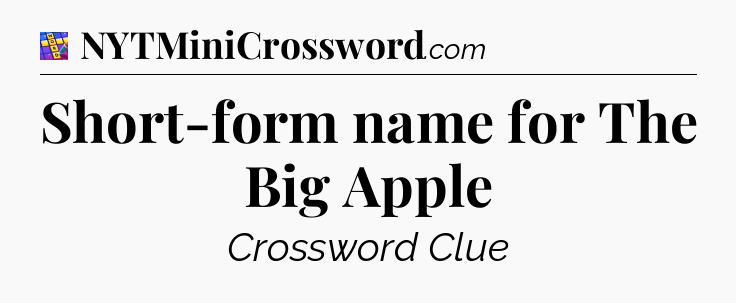 Short-form name for The Big Apple Codycross