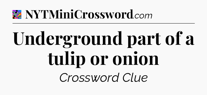 Underground part of a tulip or onion Crossword Clue