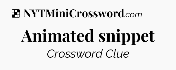 Solution: Animated snippet - NYT Crossword