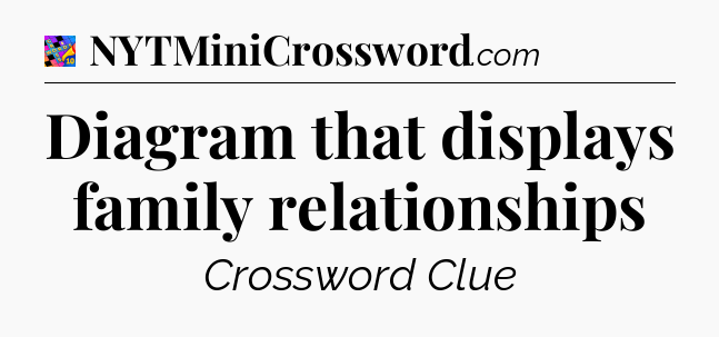 Diagram that displays family relationships Crossword Clue
